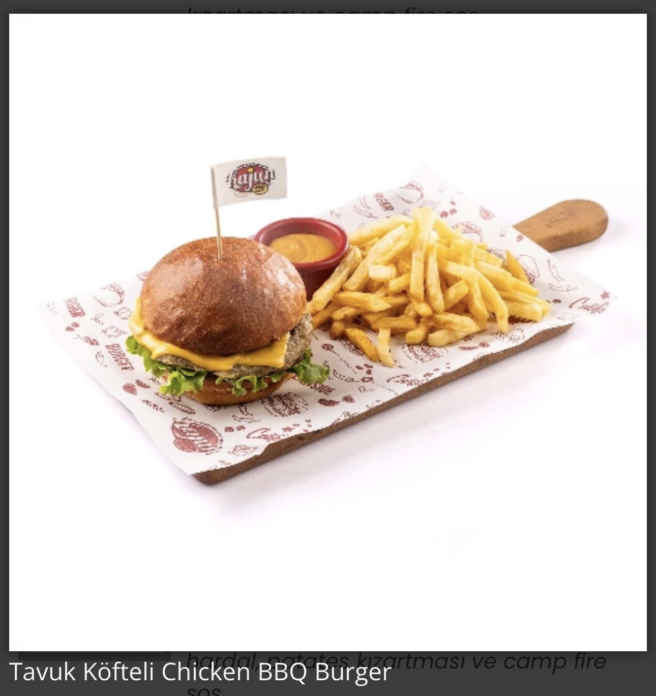 Tavuk Köfteli Chicken BBQ Burger