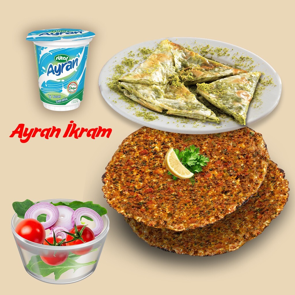 Doyasıya Menü 1 (2’li Lahmacun + Katmer) - Tatlılı Menü Keyfi