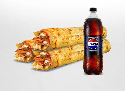 3'lü Tavuk Döner Large Dürüm Menü