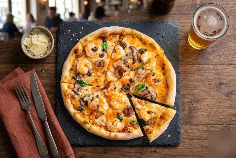 Mantarlı pizza