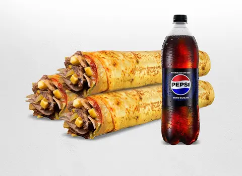 3'lü Et Döner Large Dürüm Menü
