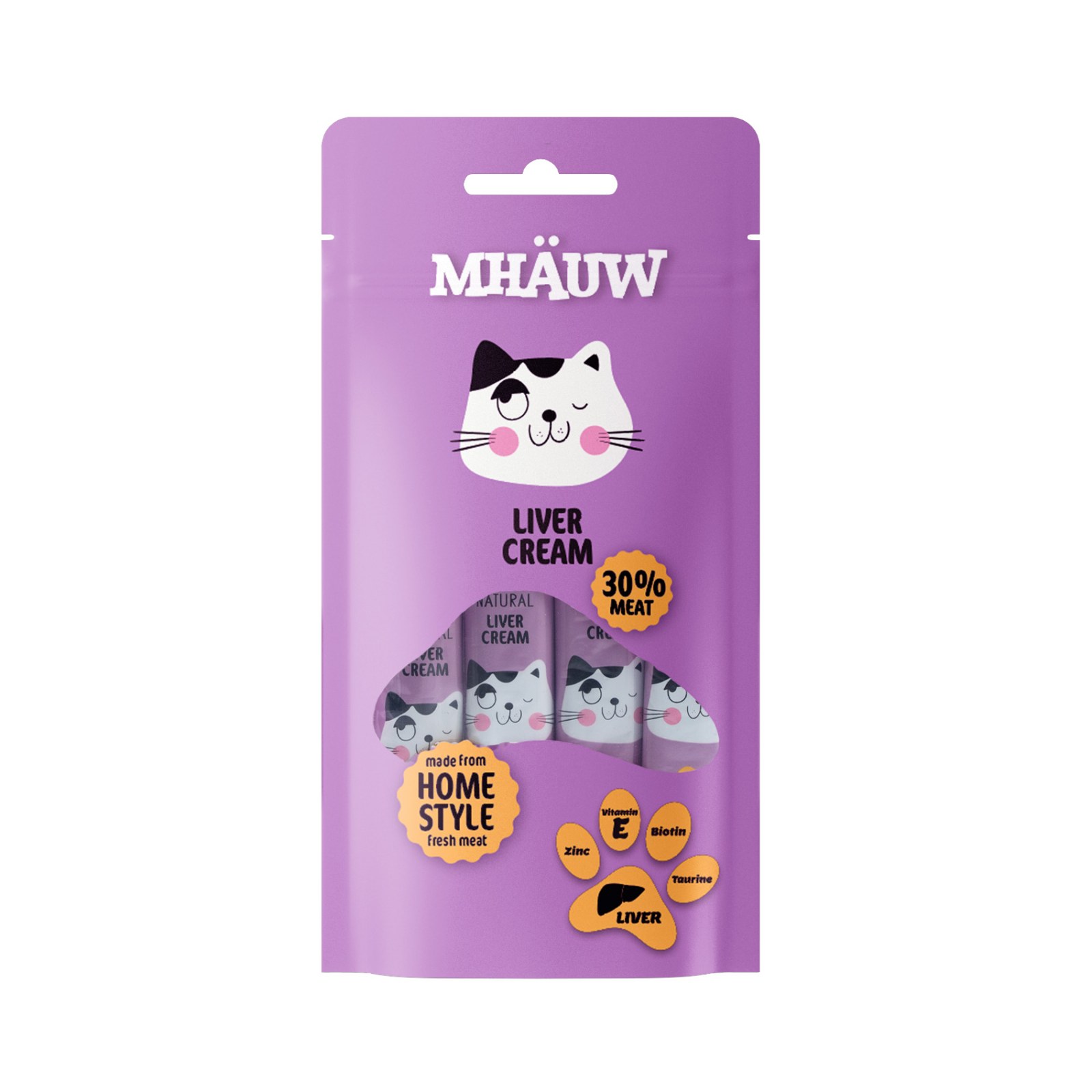 Mhäuw Liver Cream Sıvı Kedi Ödül Maması (4x Stick) - Ciğerli Krema