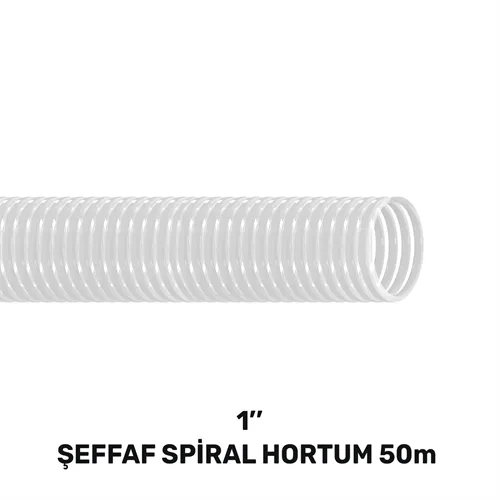 1'' ŞEFFAF LAVABO&SİFON SPİRAL HORTUM 50 MT (130gr/mt)