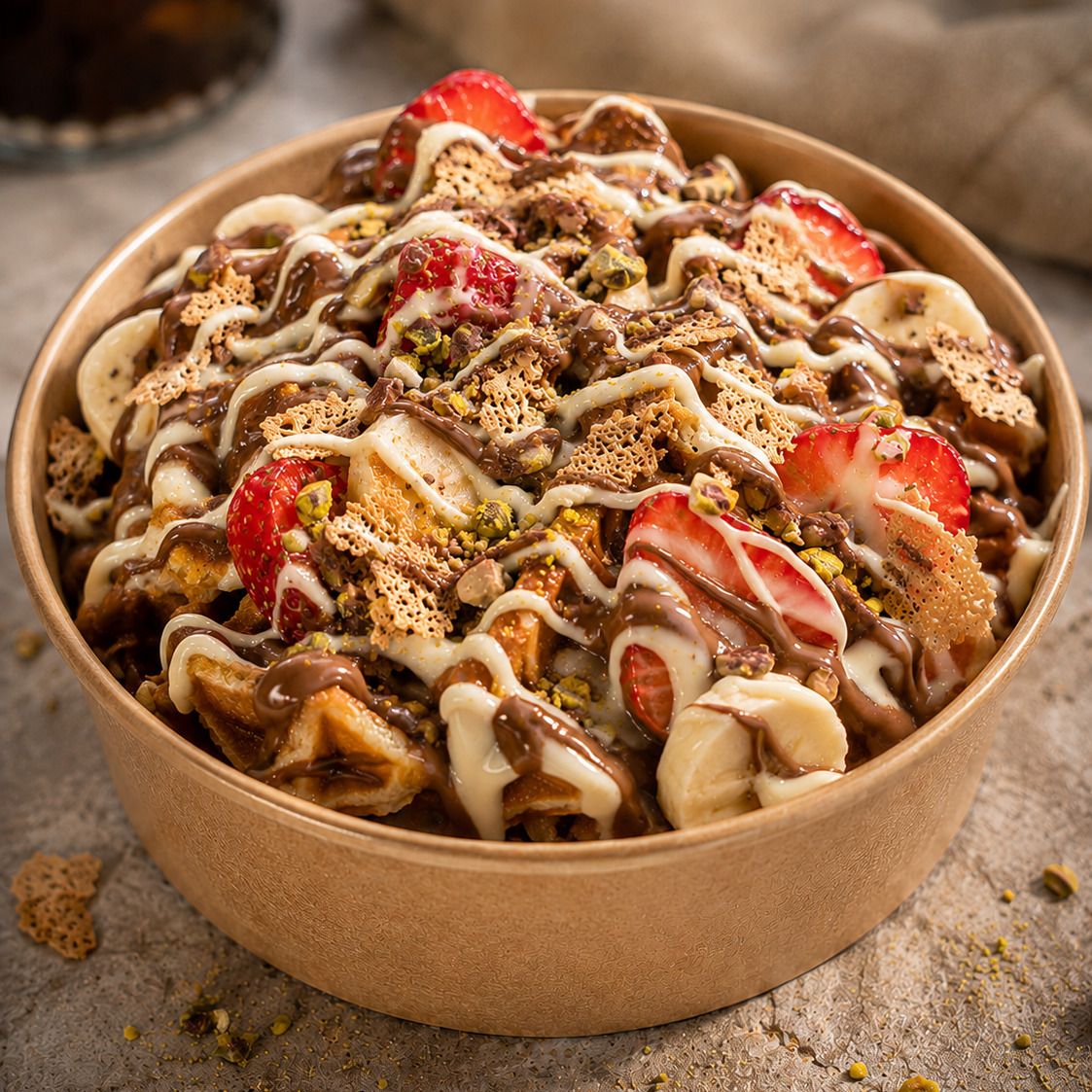 Chocolate Bomb Bowl Waffle