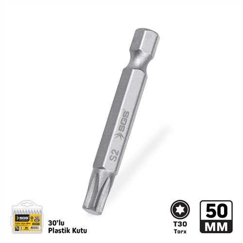 TORX UÇLU BİTS S2 T30 50mm Sand-Pro Series