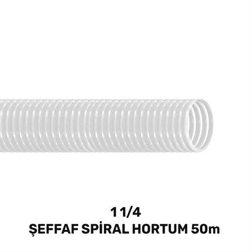 1 1/4''  ŞEFFAF LAVABO&SİFON SPİRAL HORTUM 50 MT (170gr/mt)