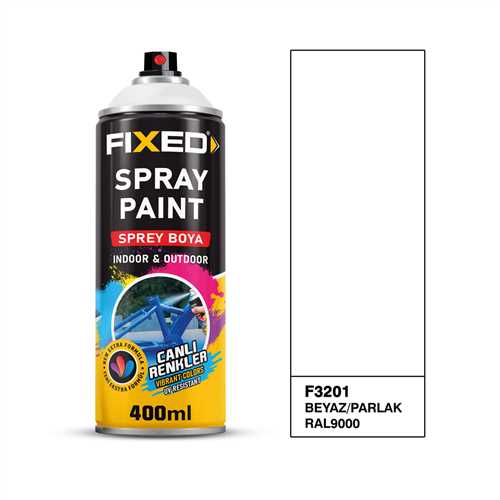 SPREY BOYA AKRİLİK - BEYAZ/PARLAK (RAL9000) 320 GR 400 ML