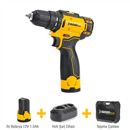 AKÜLÜ VİDALAMA SETİ 12 VOLT (2*1.5 Ah)