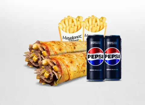 2'li Et Döner Medium Dürüm Menü