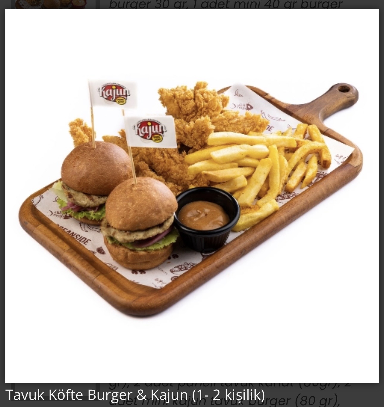 Tavuk Köfte Burger Kajun