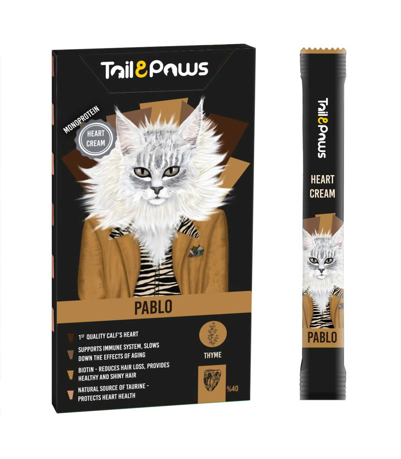 Tail & Paws Pablo Heart Cream Sıvı Kedi Ödül Maması 75g (15g x 5 Adet)